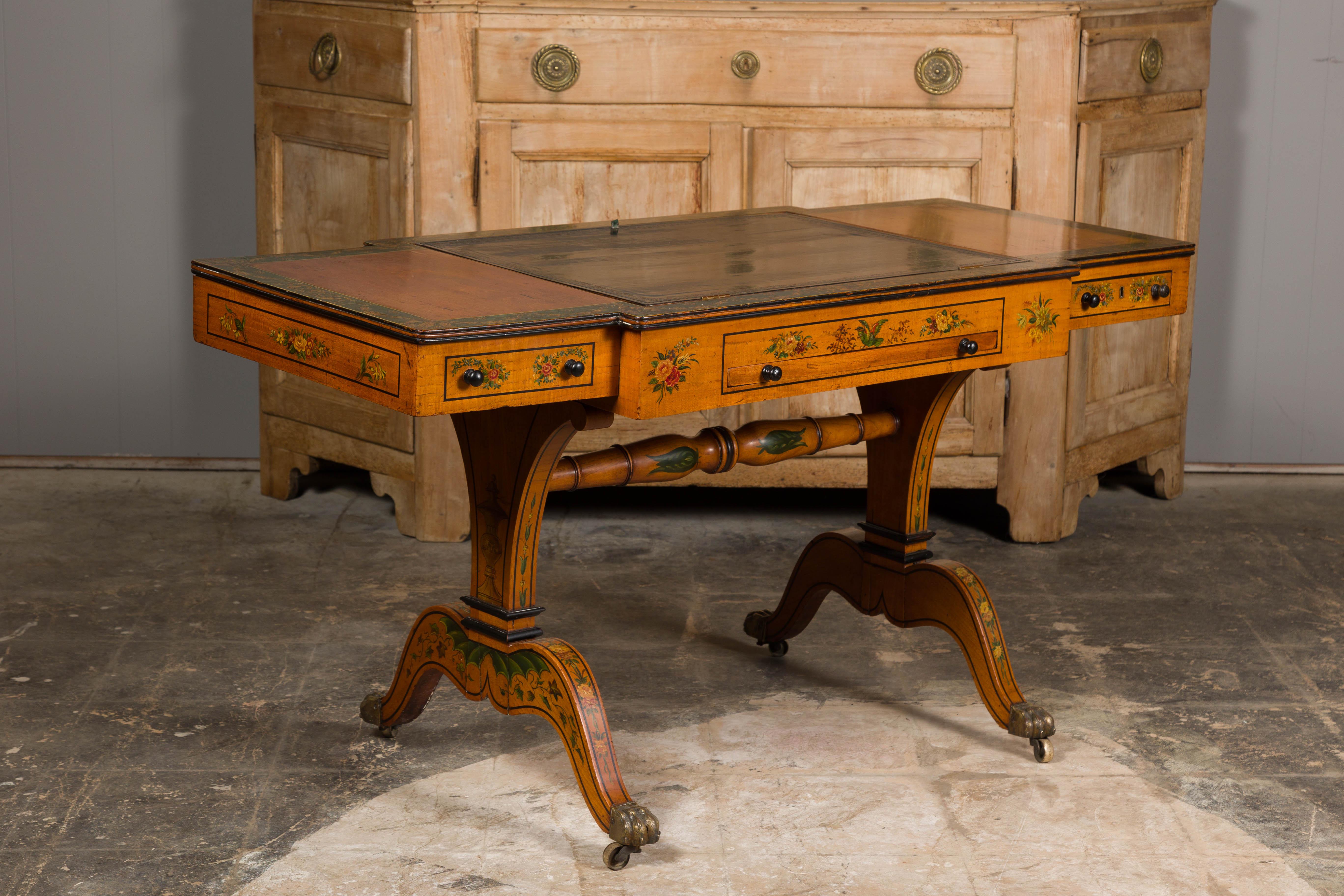 English 19th Century Satinwood Table with Tilt Top Writing Area and Checkerboard For Sale 9