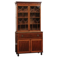 English 19th Century Secretary Bookcase in Mahogany
