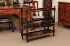 English 19th Century Shallow Rosewood Trolley with 3 Tiers and Brass Castors