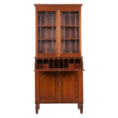 English 19th Century Sheraton Bookcase Secretary