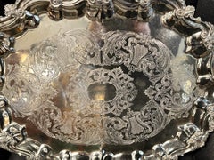 English 19th Century Silver Plate Tea Tray