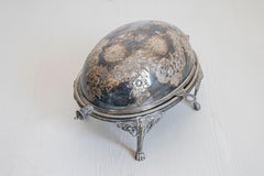 English 19th Century Silver Plated Asparagus Dish Warmer with Cabriole Legs