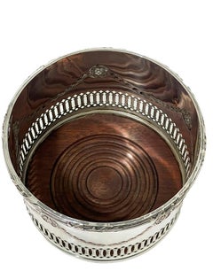 English 19th century silver plated champagne bottle coaster