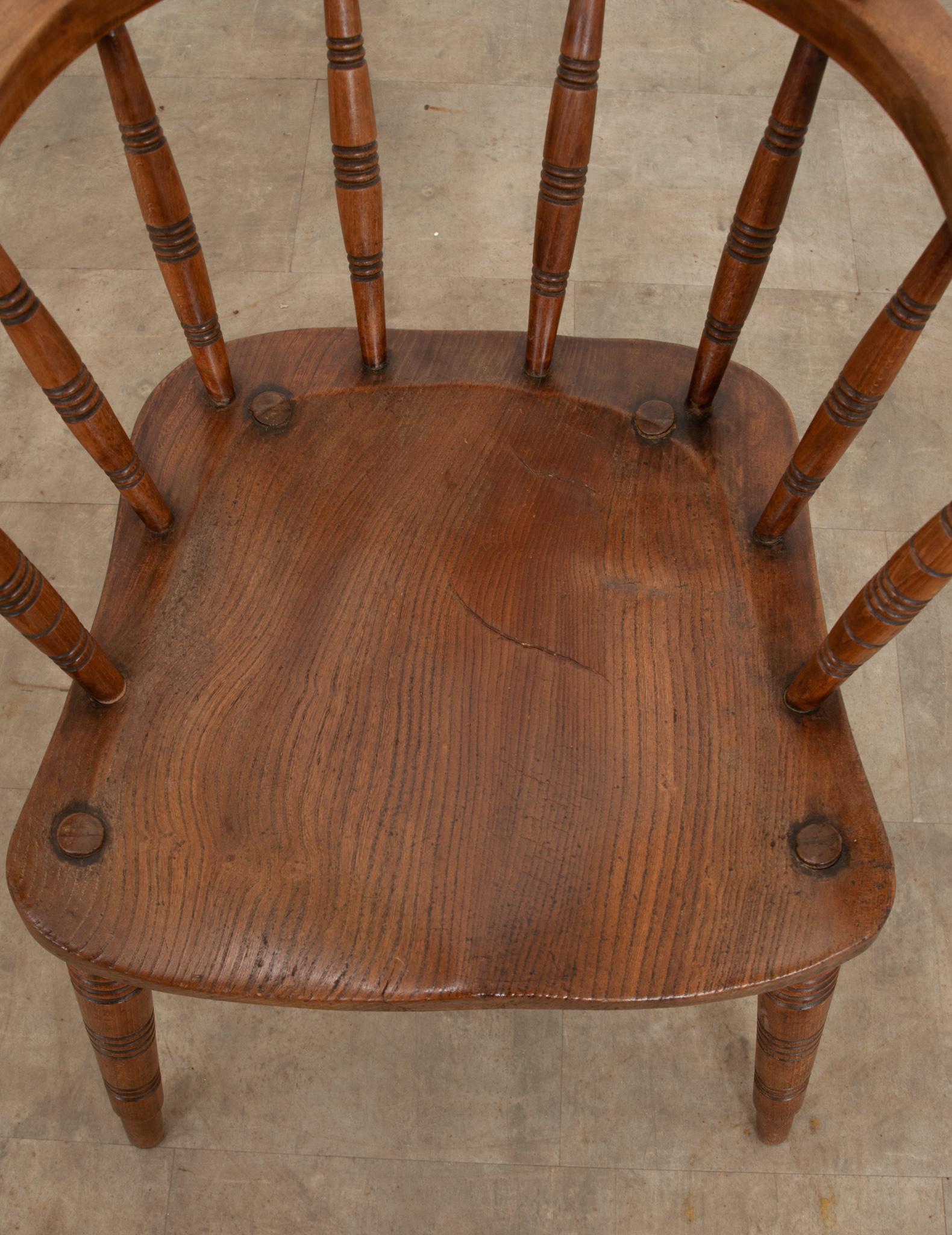 English 19th Century Smokers Bow Chair In Good Condition For Sale In Baton Rouge, LA