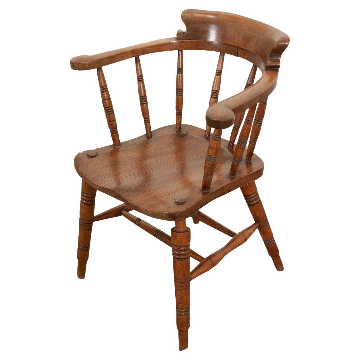 English 19th Century Smokers Bow Chair For Sale