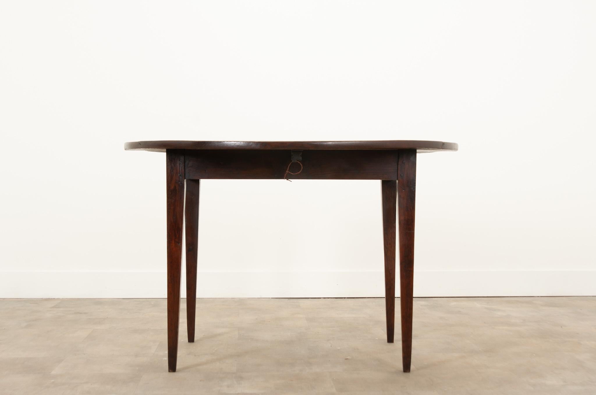 English 19th Century Solid Oak Drop-leaf Table 1