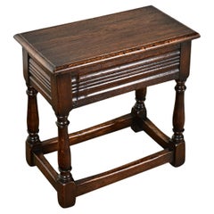English 19th Century Solid Oak Joint Stool