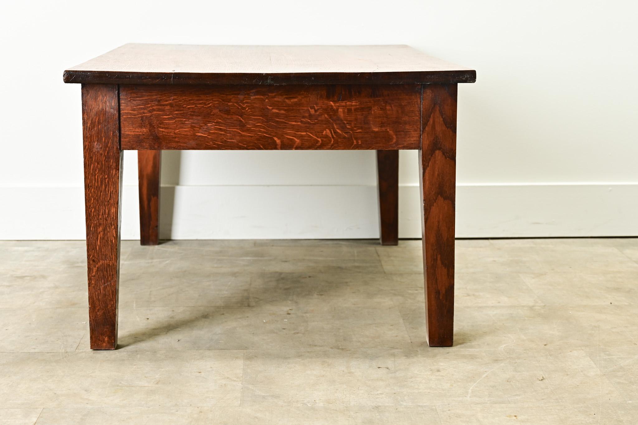 English 19th Century Solid Oak Low Table For Sale 5