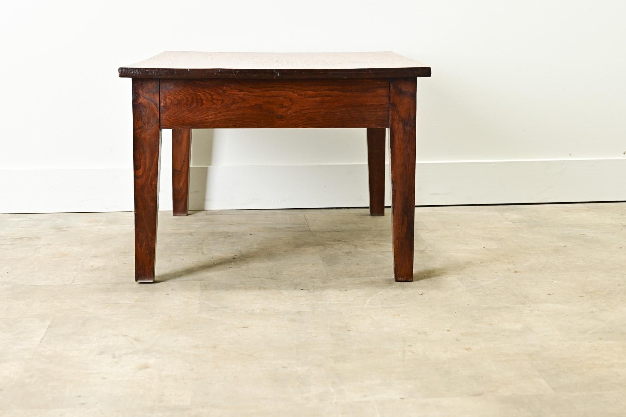 English 19th Century Solid Oak Low Table For Sale 3