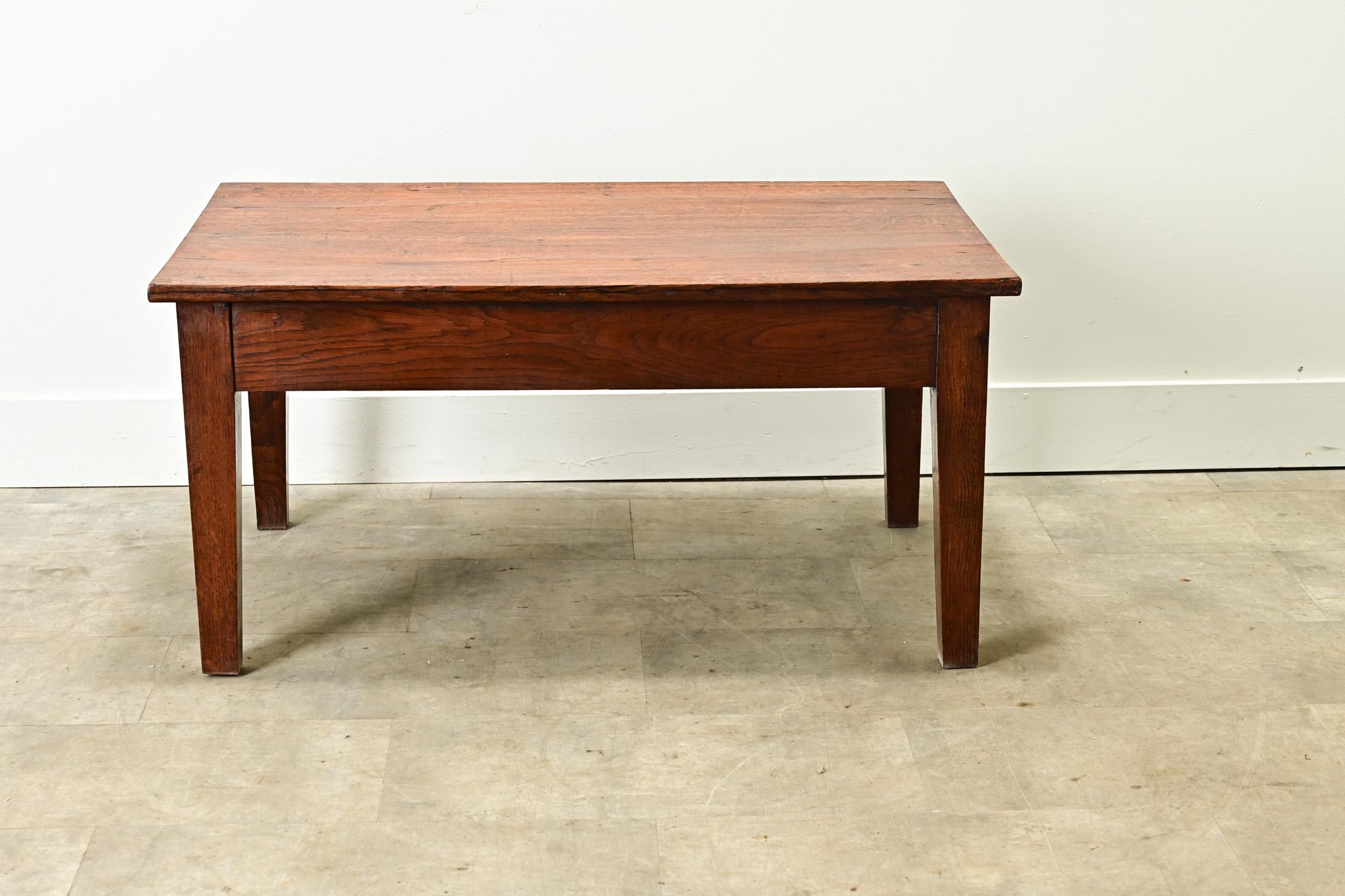 English 19th Century Solid Oak Low Table For Sale 4