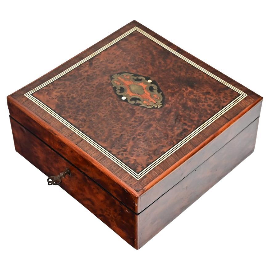 English 19th Century Square Jewelry Box