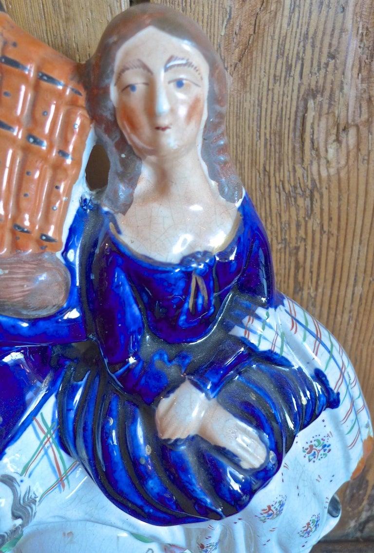 Glazed English 19th Century Staffordshire Porcelain Figurine of Bonnie Prince Charles For Sale