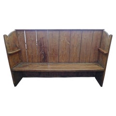 English 19th Century Stained Pine Church Pew