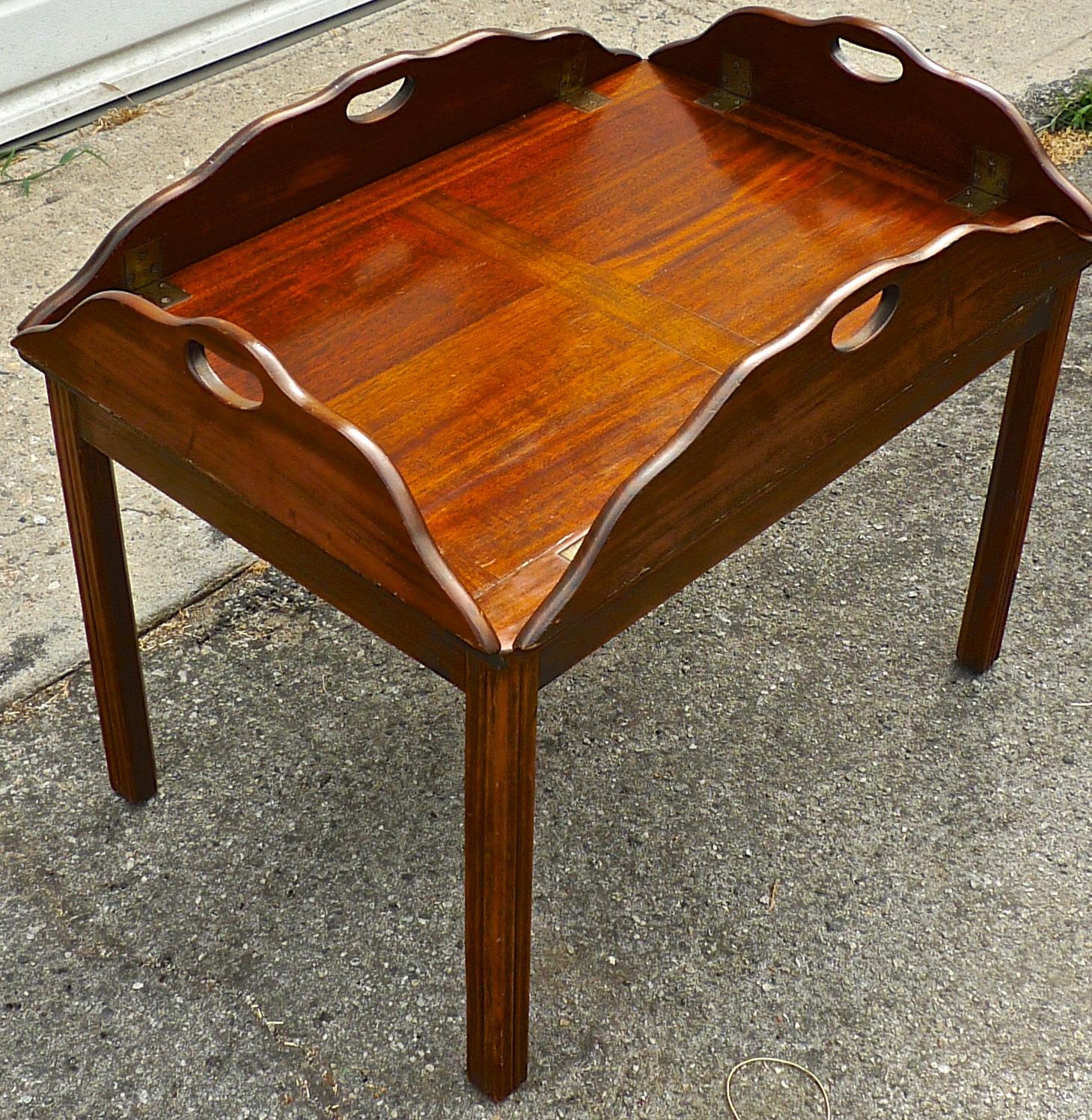 English 19th Century Stained Walnut Butler's Tray Table 2