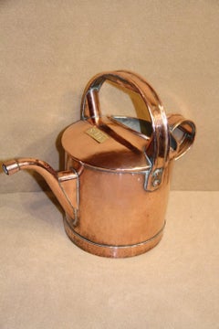 English 19th Century Stockton to Darlington Railway Copper Engine Oil Can