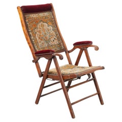 English 19th Century Tapestry Recliner