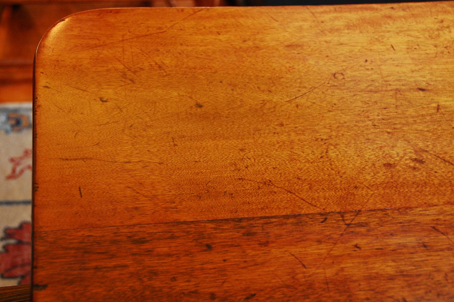 English 19th Century Teak Farmhouse Table with Turned Legs at 1stDibs