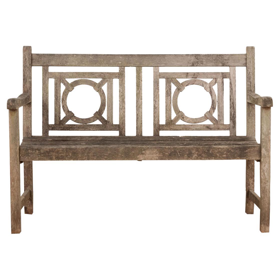 English 19th Century Teak Garden Bench For Sale