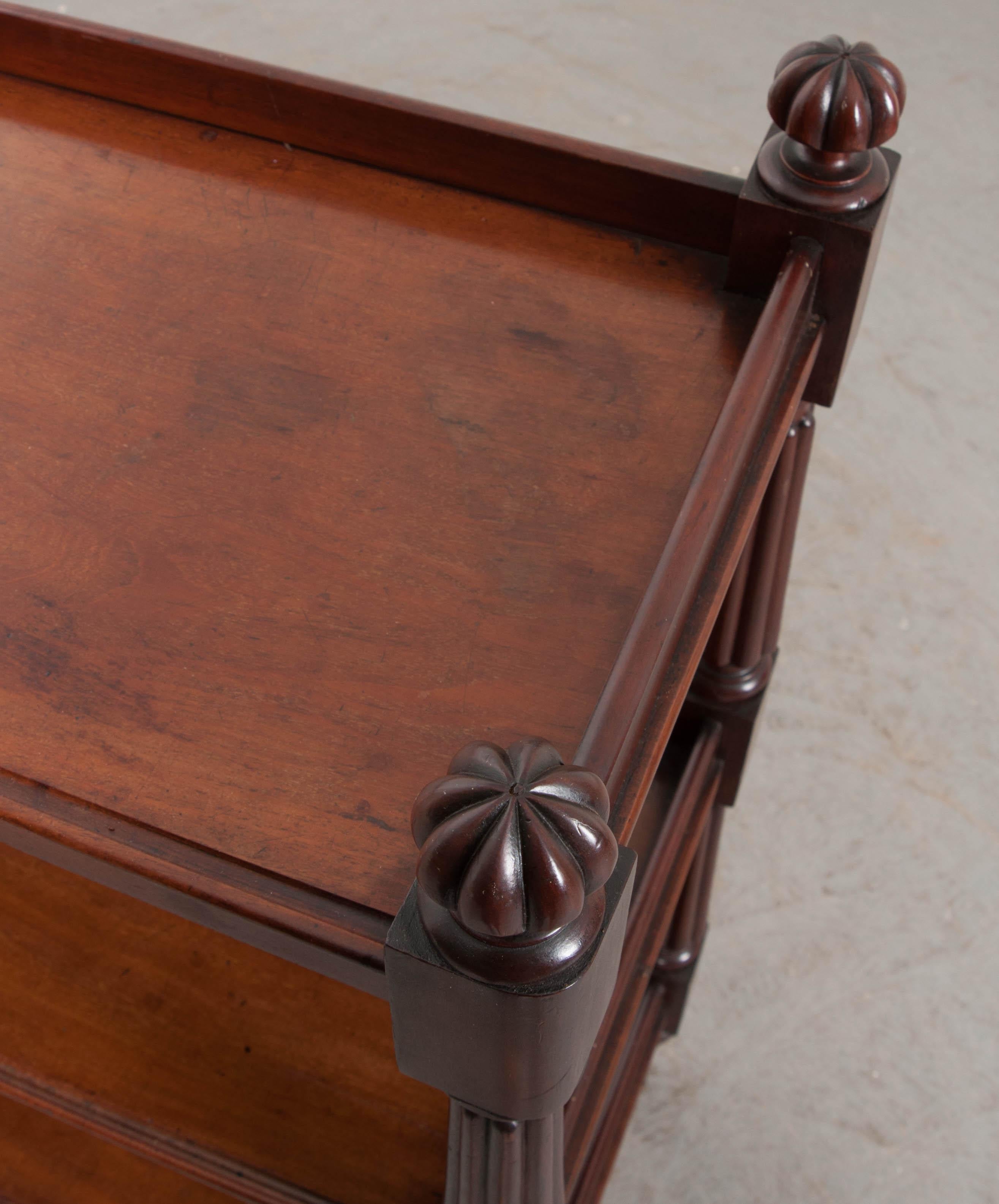 English 19th Century Three-Tier Mahogany Tea Trolley 5