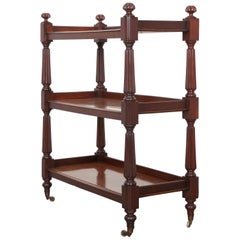 English 19th Century Three-Tier Mahogany Tea Trolley