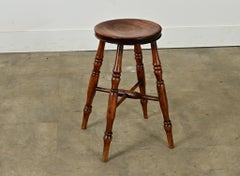 English 19th Century Turned Fruitwood Stool