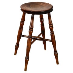 English 19th Century Turned Fruitwood Stool