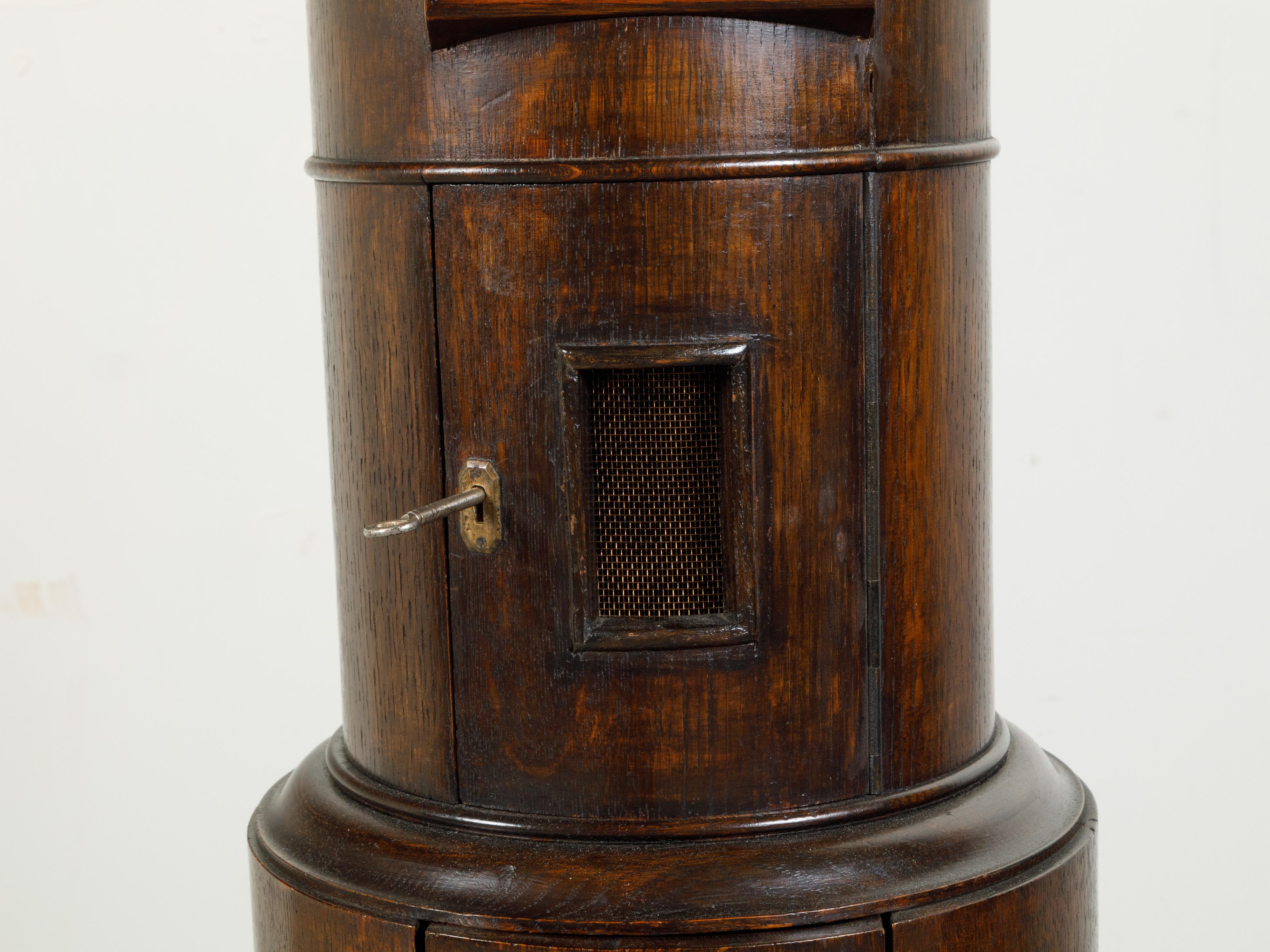 English 19th Century Two-Part Mailbox with Door, Drawer and Hexagonal Pedestal 5