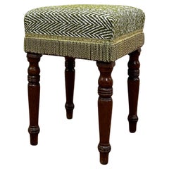 Antique English 19th Century Upholstered FootStool