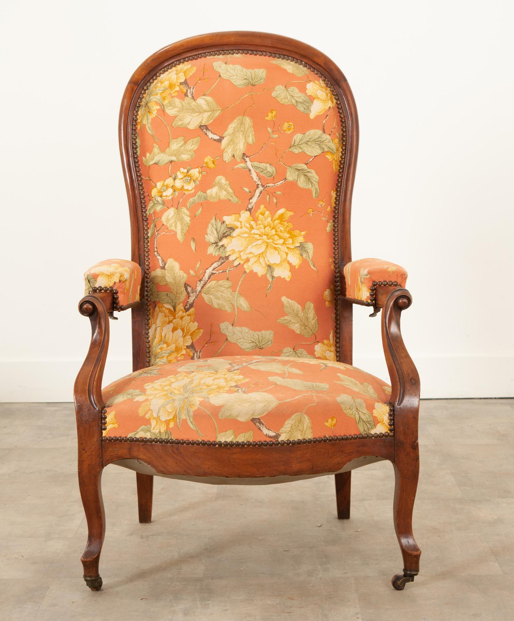 Victorian English 19th Century Upholstered Mahogany Recliner For Sale