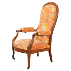 Antique English 19th Century Upholstered Mahogany Recliner