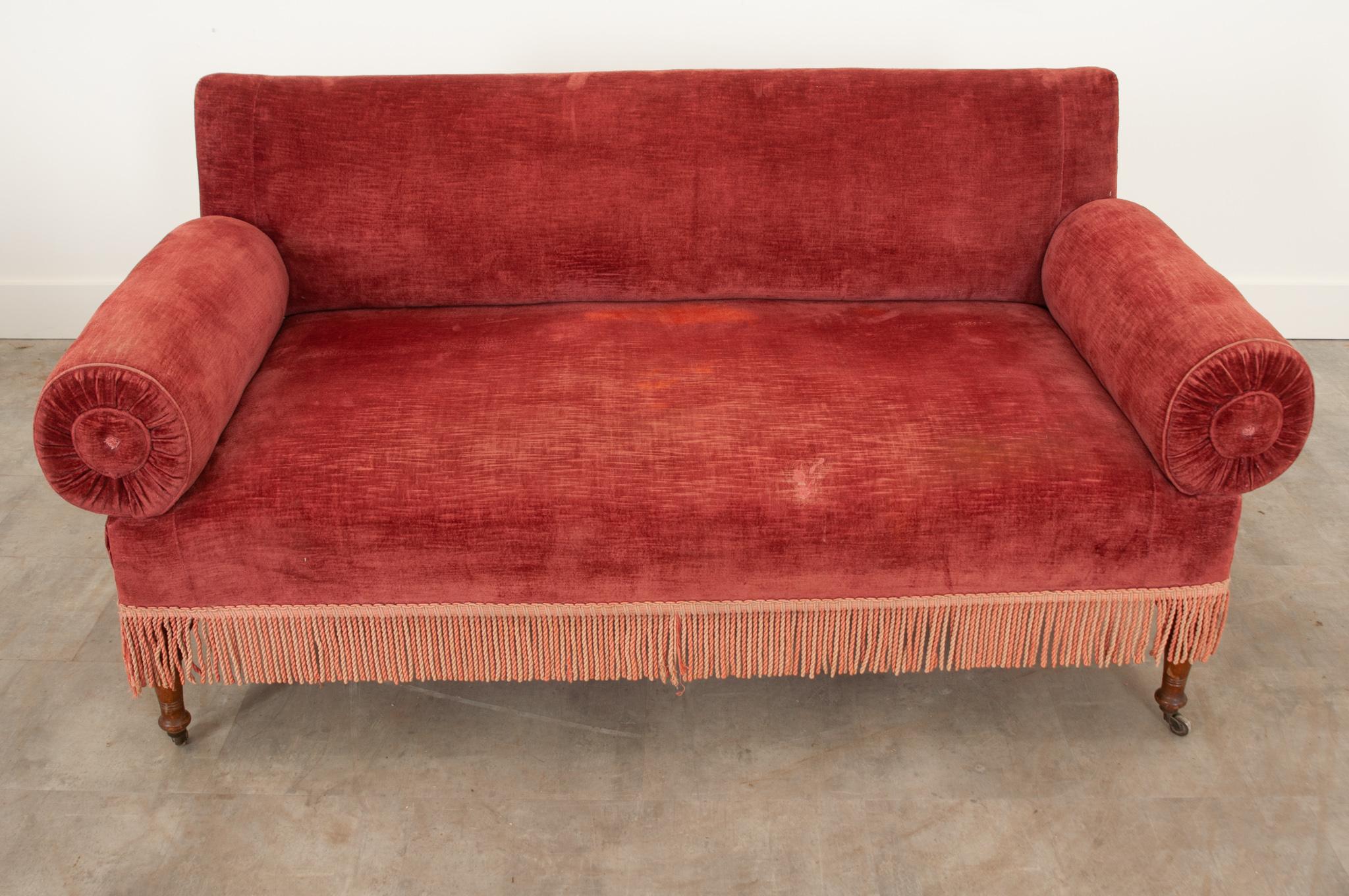 fringed sofa