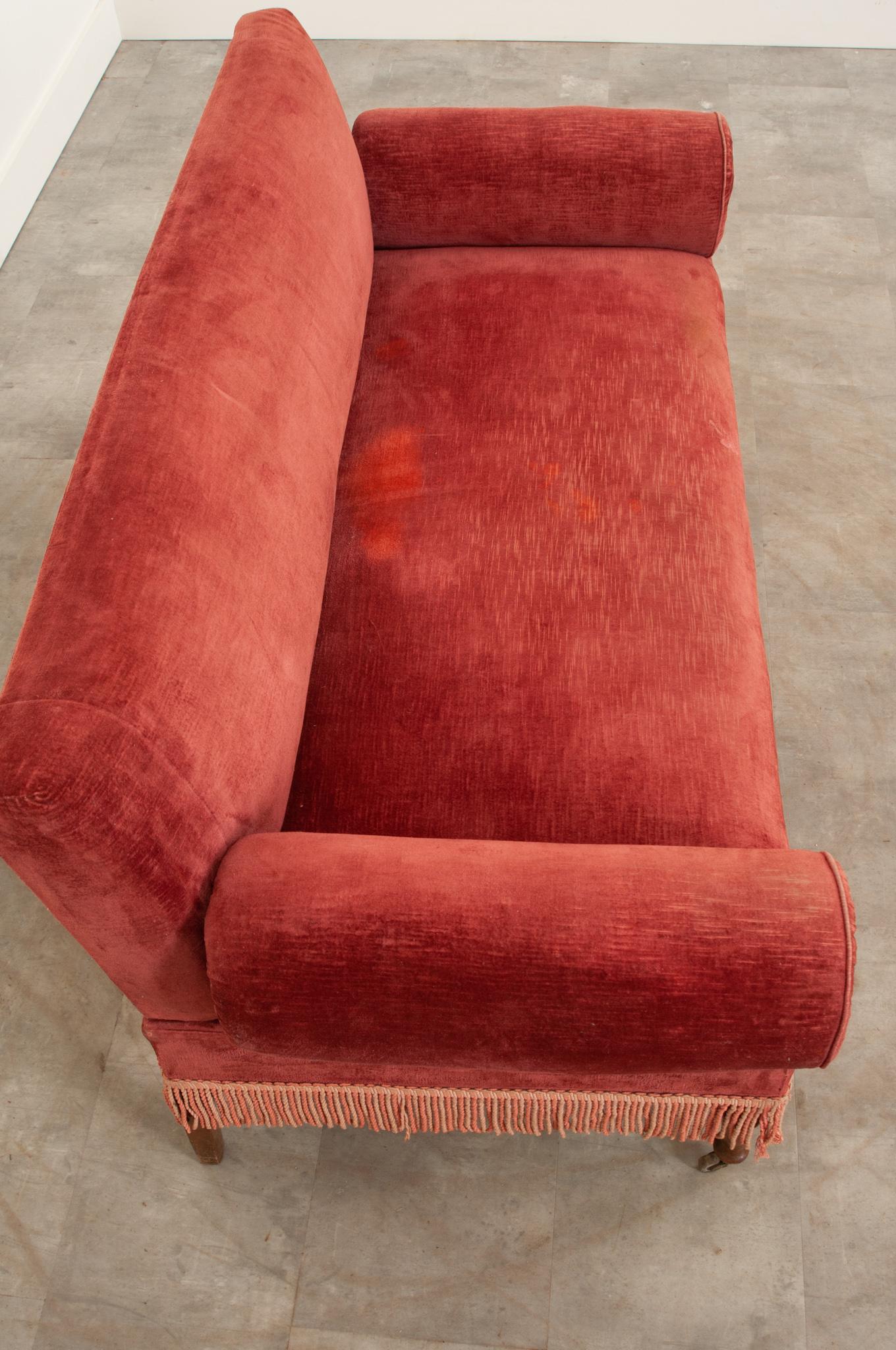 Other English 19th Century Velvet Sofa