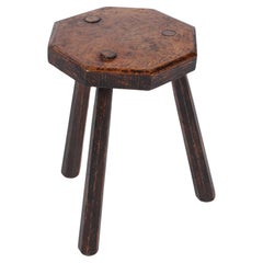 English 19th Century Vernacular Octagonal Elm Stool