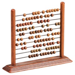English 19th Century Victorian Abacus with Horizontal Rods and Wooden Frame