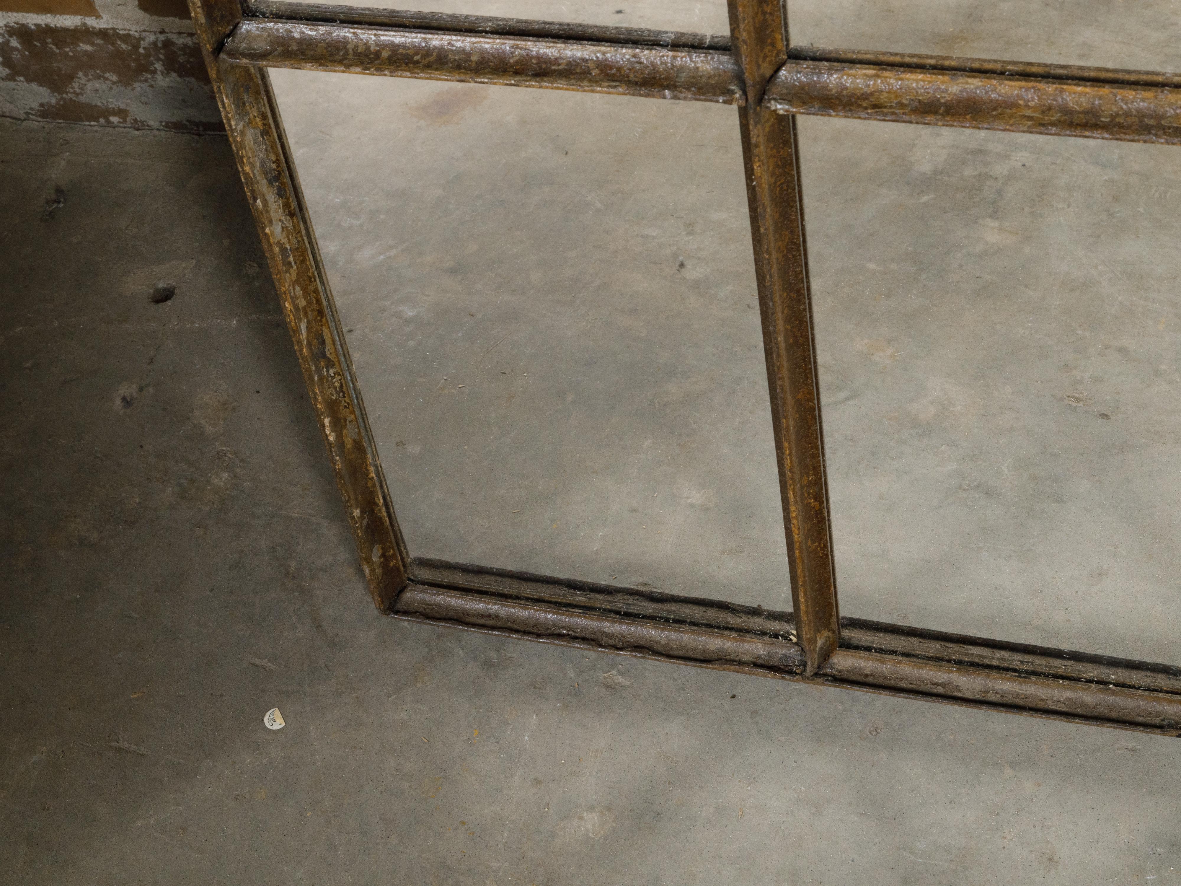 English 19th Century Victorian Arching Mirror with Paneled Glass, Two Sold Each For Sale 3