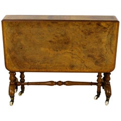 English 19th Century Victorian Burr Walnut Sutherland Table