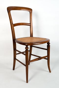 Englischer viktorianischer Salonsessel aus Nussbaumholz mit Schilfrohr, 19. Jahrhundert, um 1860