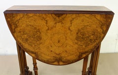 English 19th Century Victorian Inlaid Burr Walnut Baby Sutherland Table