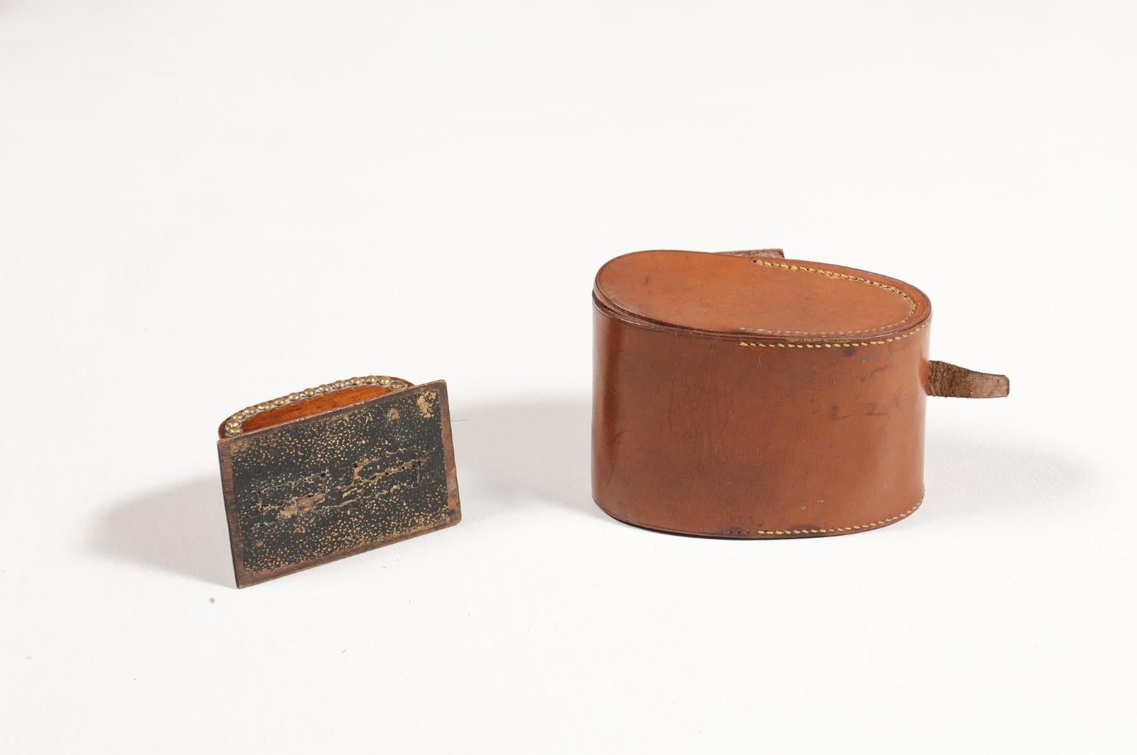 XIXe siècle Ensemble d'entretien de chaussures victorien anglais du 19ème siècle avec étui en cuir d'origine en vente