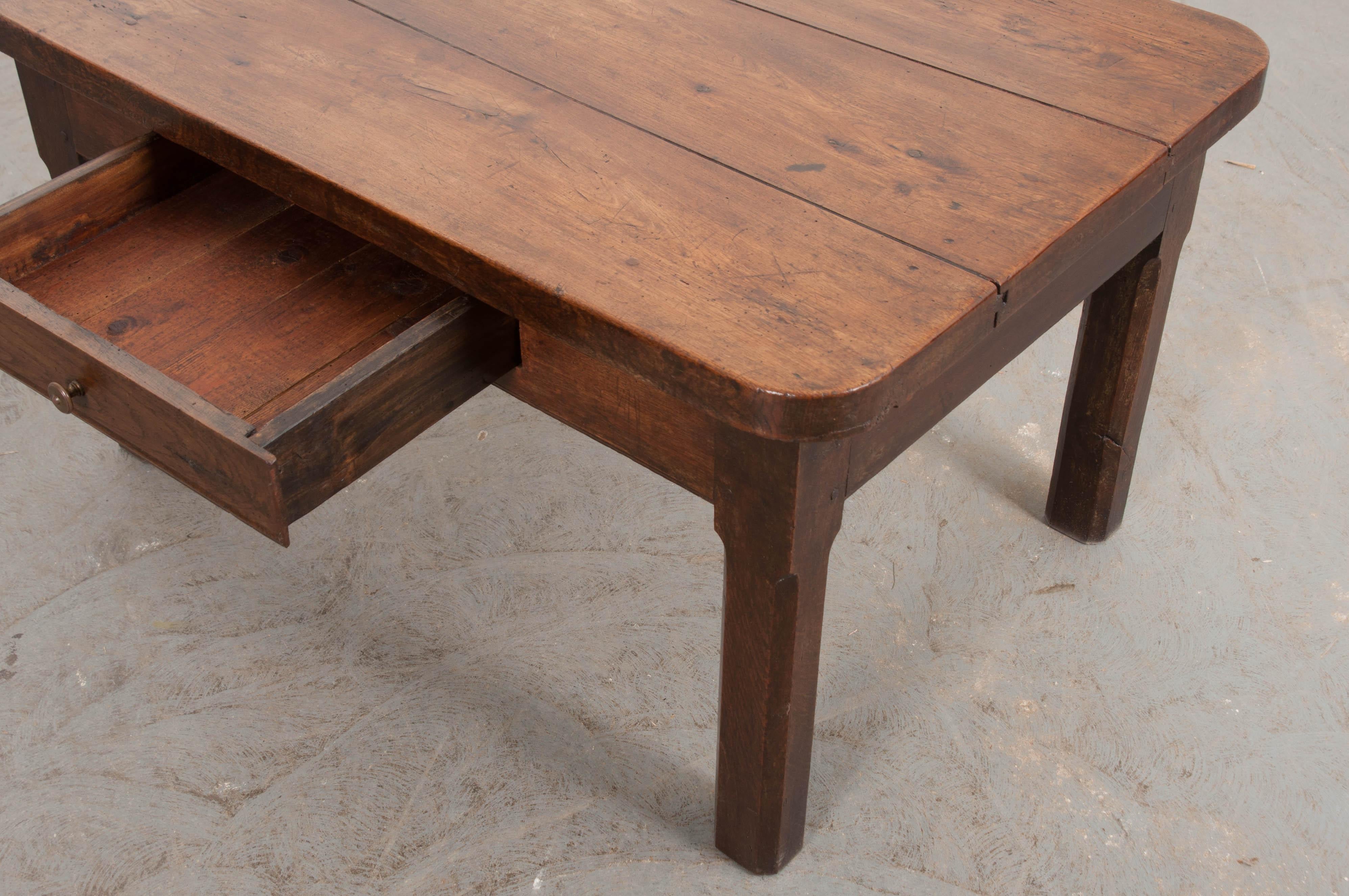 English 19th Century Walnut and Oak Low Table 1