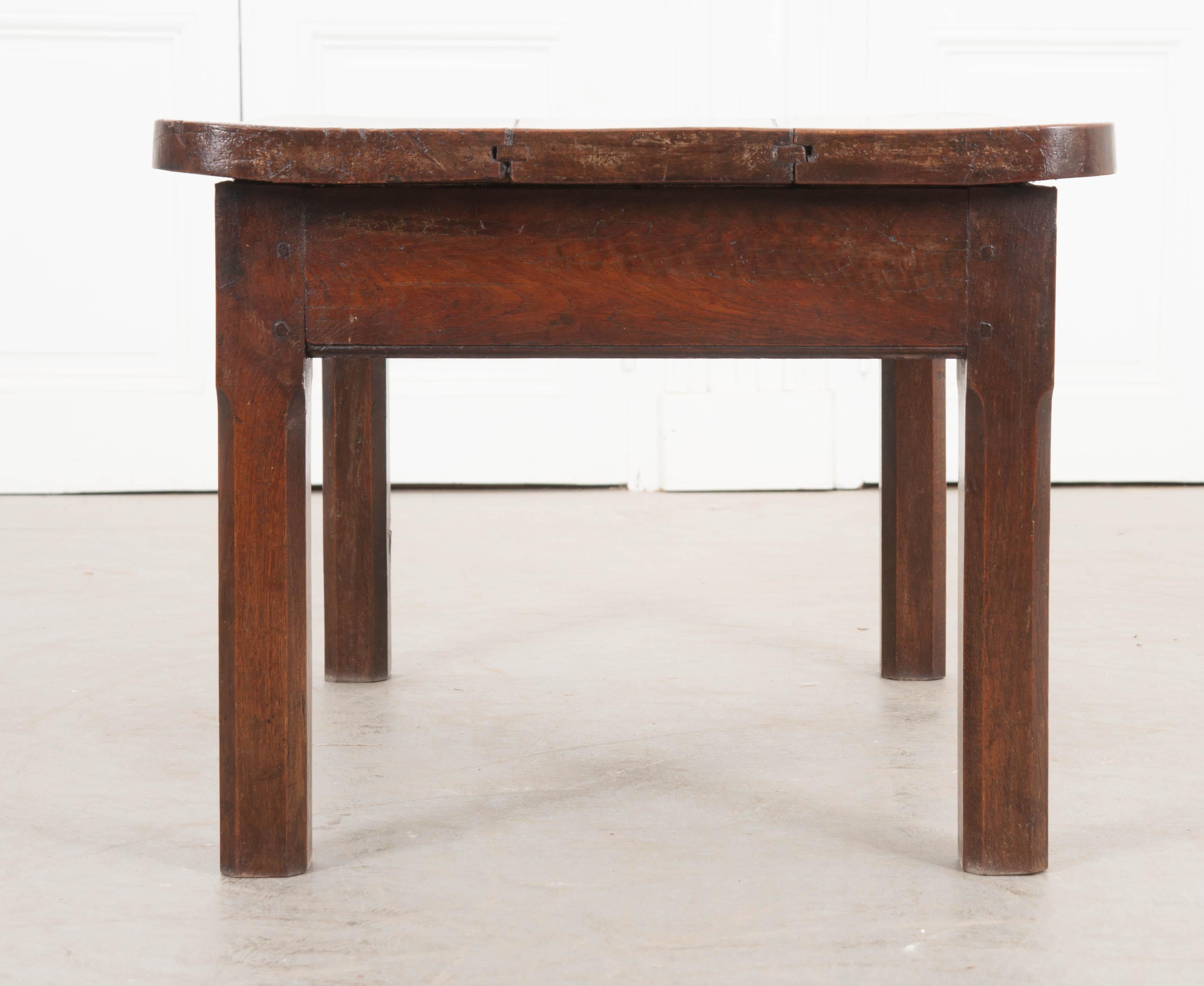 English 19th Century Walnut and Oak Low Table 3