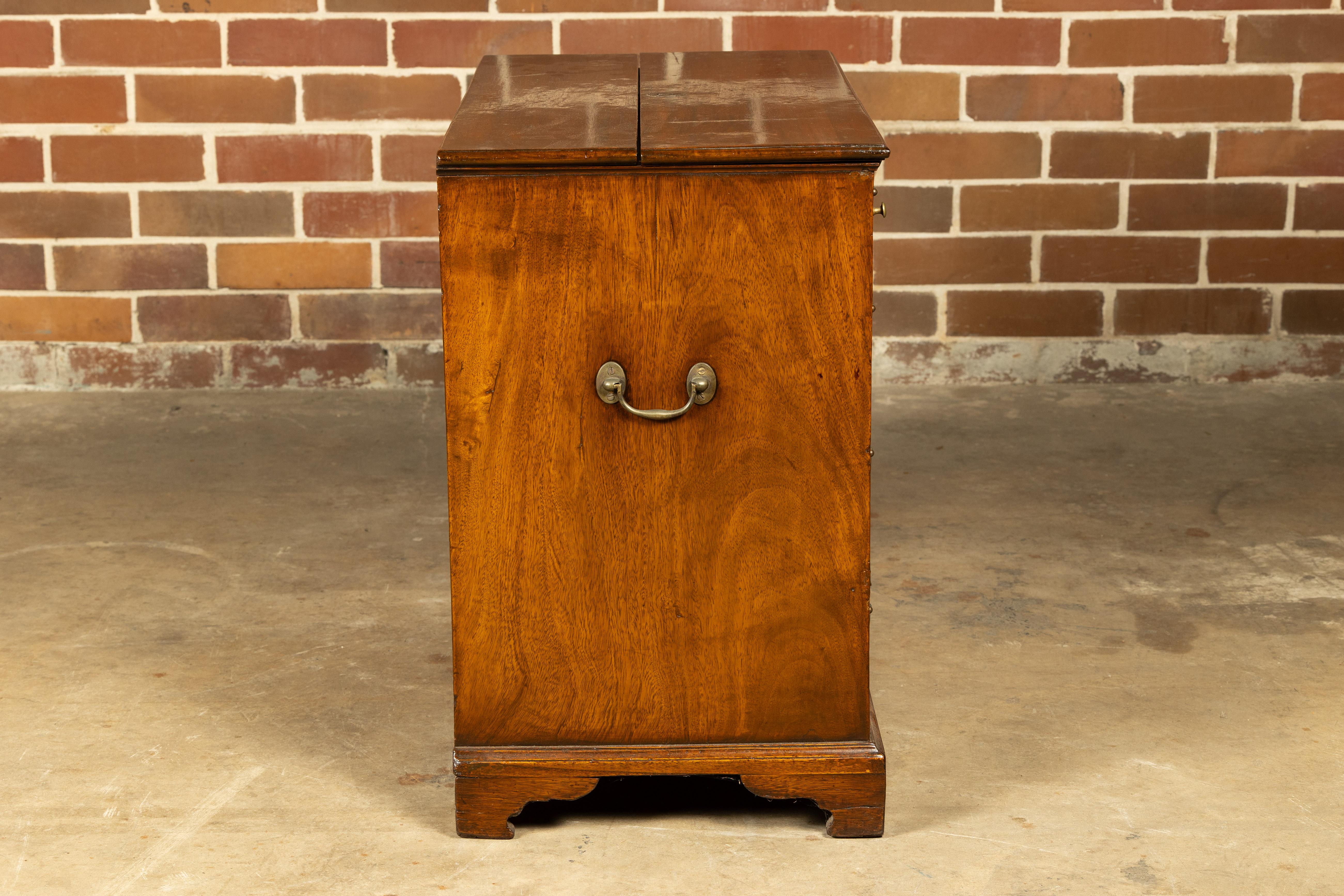 English 19th Century Walnut Campaign Butler's Desk with Three Drawers For Sale 5