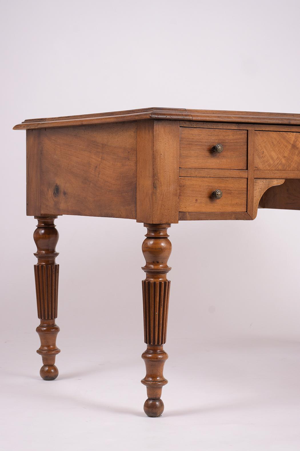 Brass English 19th Century Walnut Desk