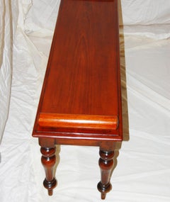 English 19th Century Walnut Hall Bench with Turned Legs, Four Feet Long