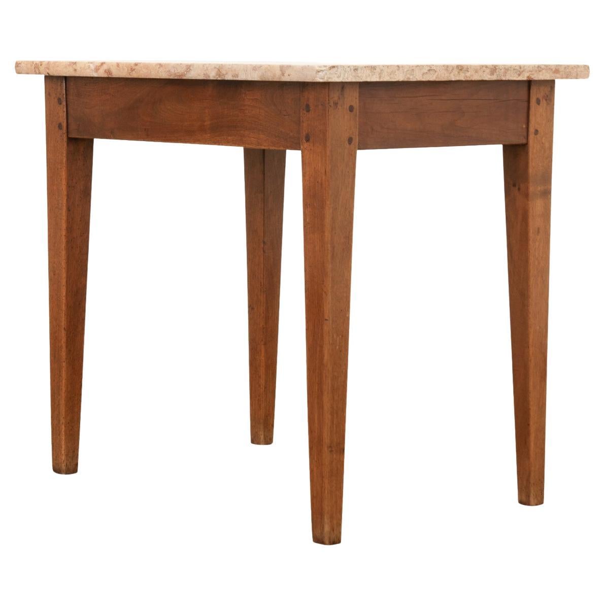 English 19th Century Walnut & Soap Stone Table