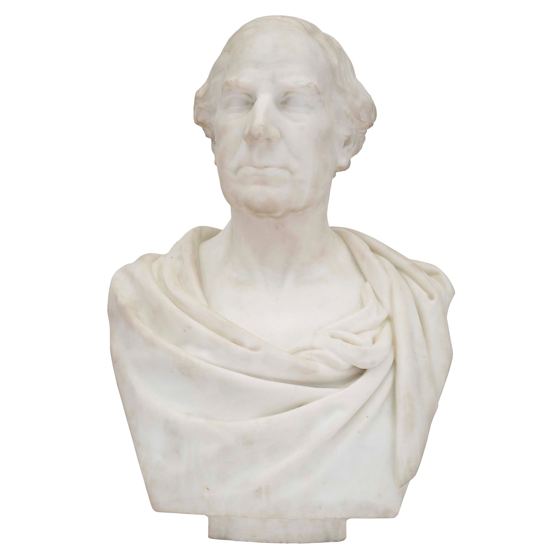 Busto inglese in marmo bianco di Carrara del XIX secolo di Sir William Hamo Thornycroft