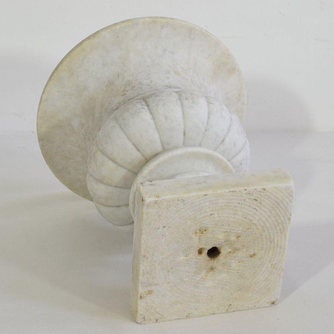 English 19th Century White Marble Garden Urn 7
