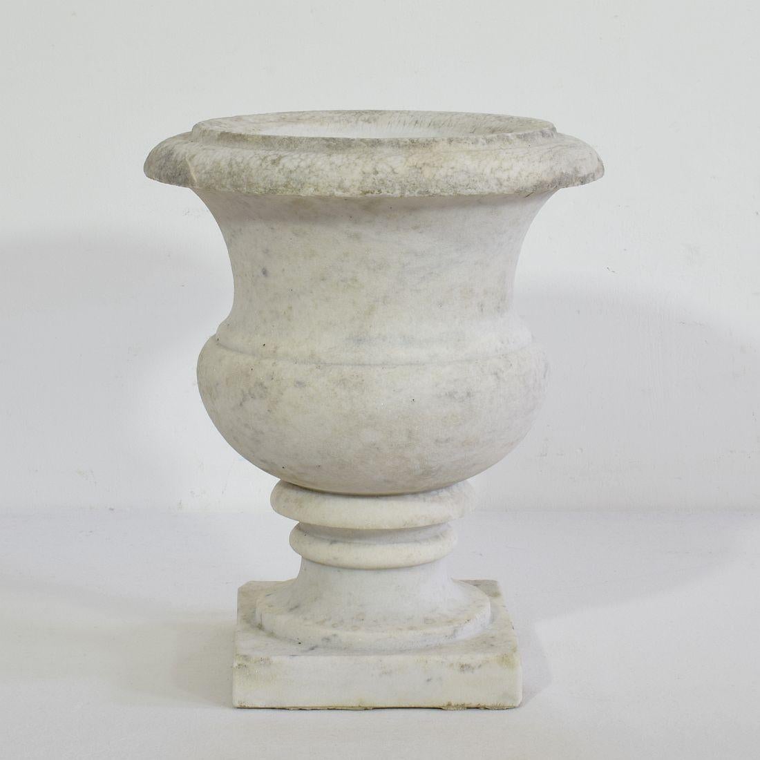 English 19th Century White Marble Garden Urn 2