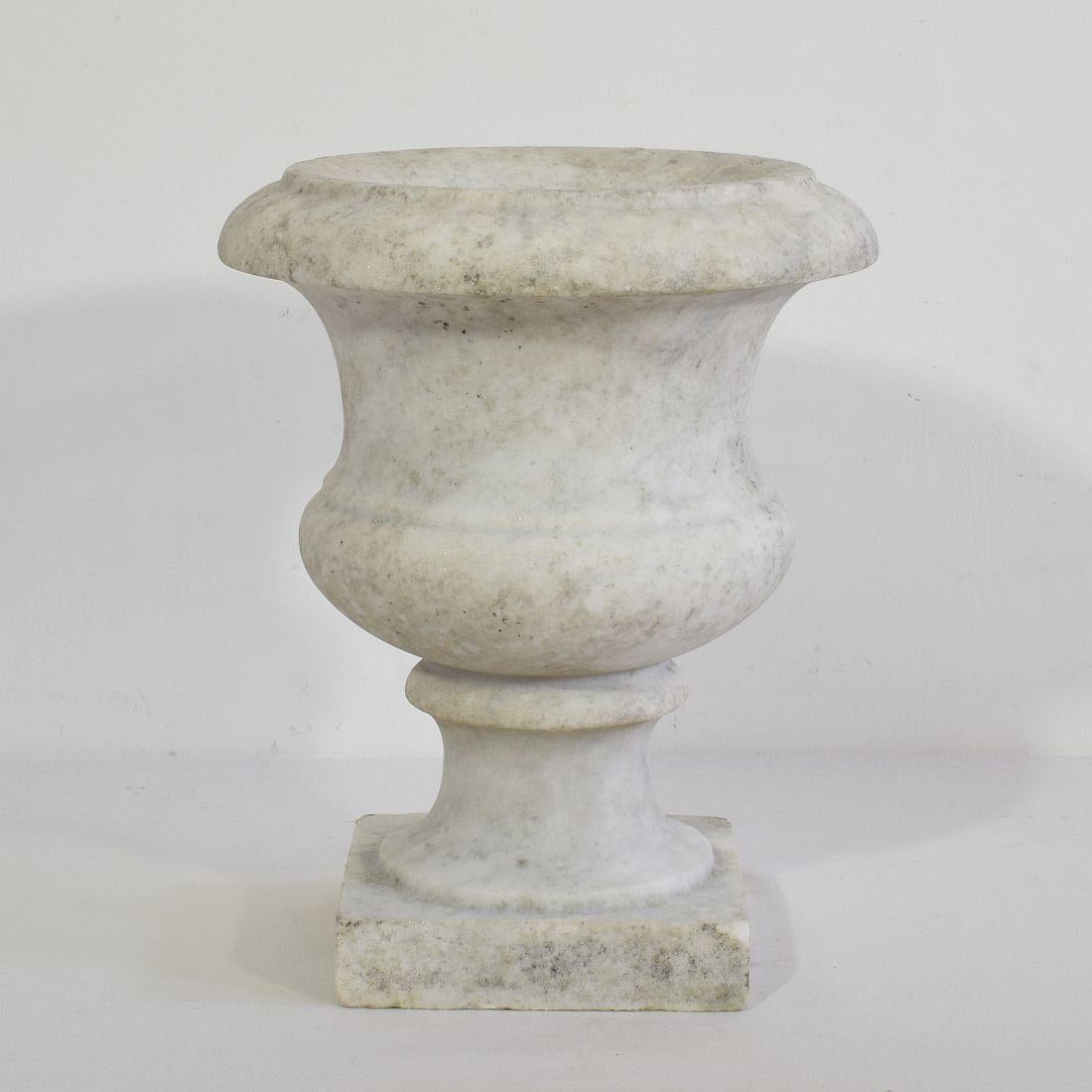 English 19th Century White Marble Garden Urn 2