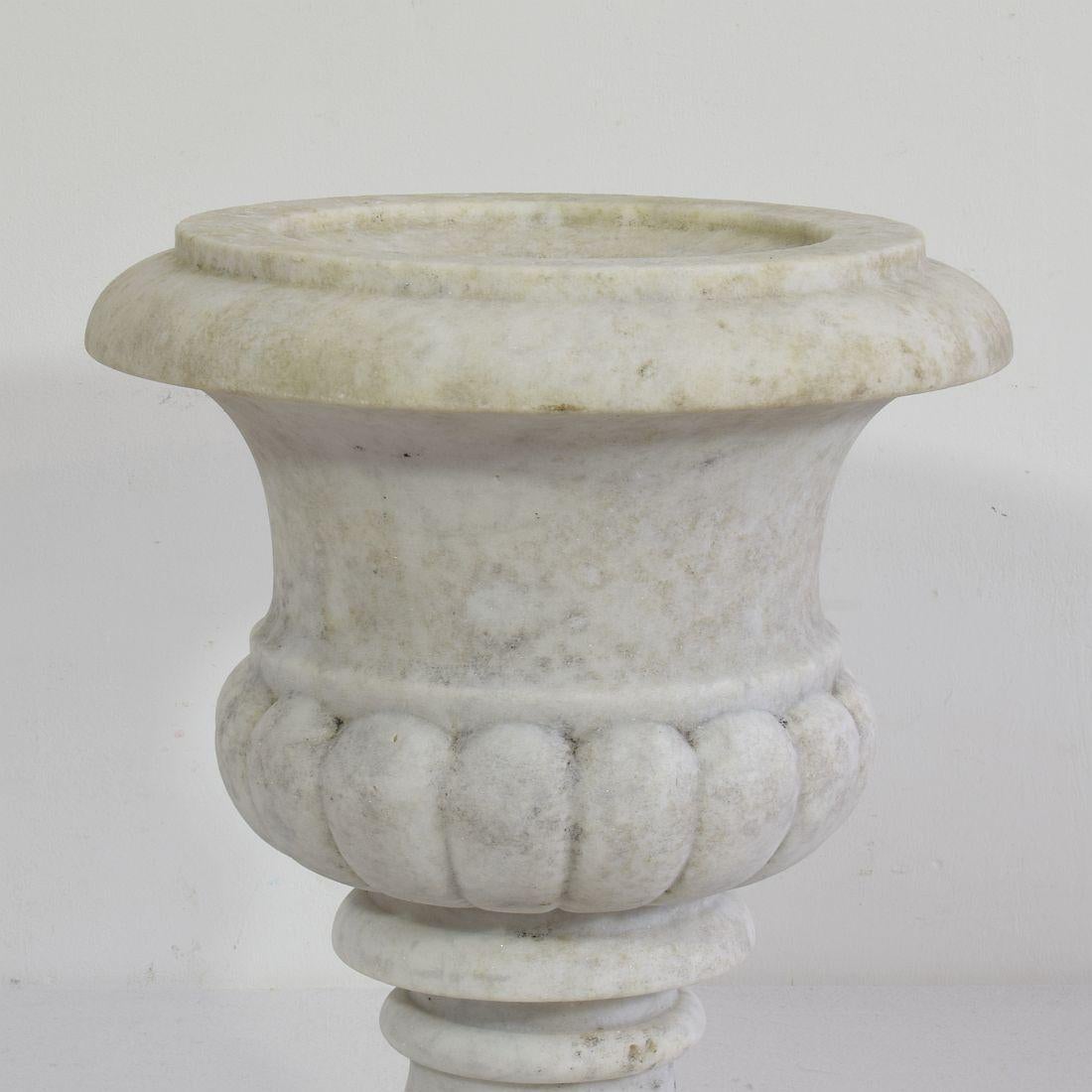 English 19th Century White Marble Garden Urn 4